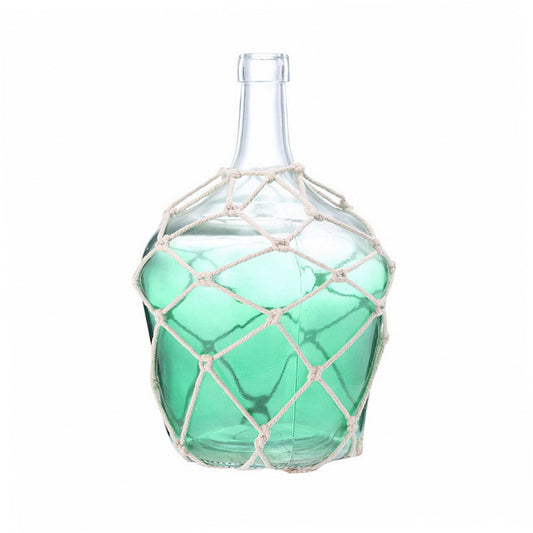 2024 Großhandel Vintage handgemachte Korbgeflecht-Rattan-Wickelflasche aus gewebtem Glas mit Rattangriff 