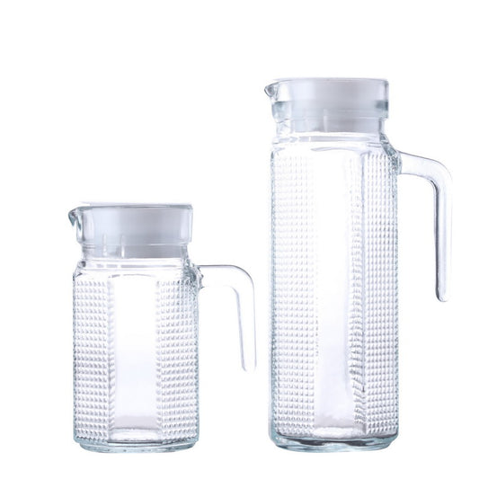 Professional custom 2023 glass kettle beverage jar with handle for home and restaurant