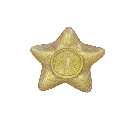 Hot sale creative starfish shaped glass charging plate for kitchen restaurant fruit dessert cake