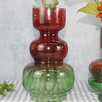 Fashion style Luxury home decoration Colorful hand blown large flower glass vases