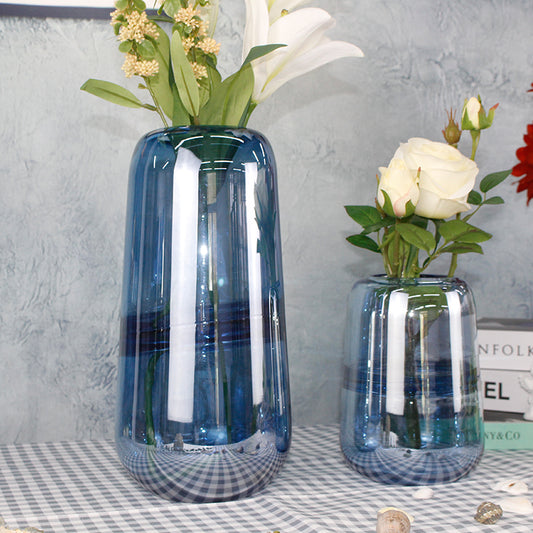 Hot Selling Modern Light Luxury Transparent Glass Flower Vase for Home Decorations